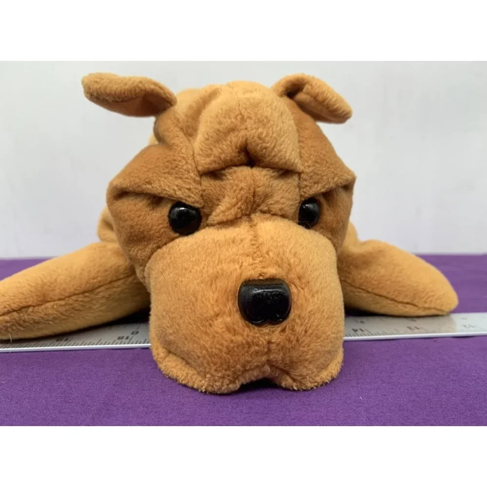 Fiesta Hound Dog Laying with Beanbag Legs 10 Inch Caramel Colored Vintage - Picture 3 of 11